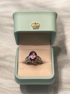 Sterling Silver Tanzanite and sapphire Halo Ring